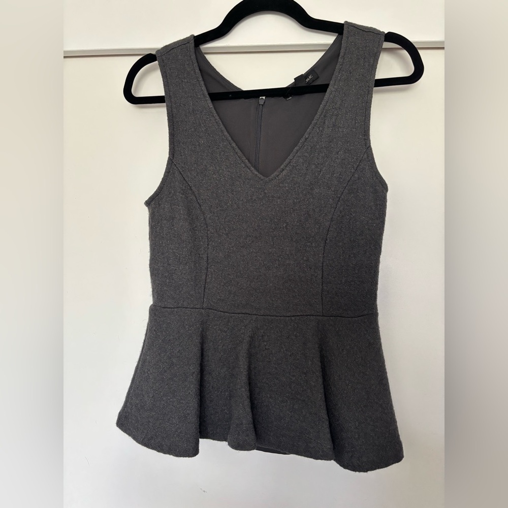 Banana Republic Charcoal Peplum Blouse